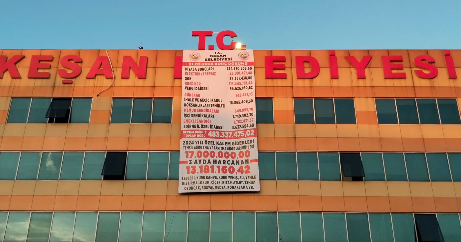 Keşan Belediyesi’nin borcu 483 milyon 337 bin TL