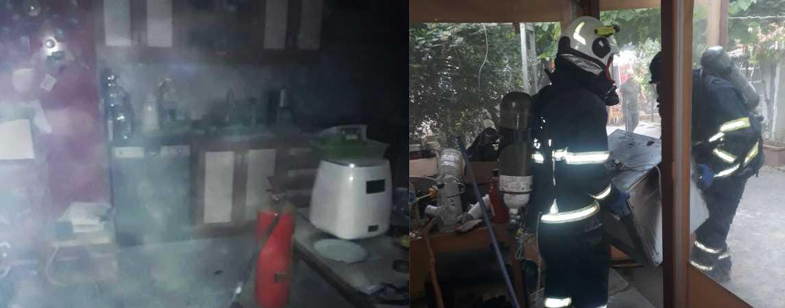 İzzetiye’deki mutfak yangını İtfaiye tarafından söndürüldü