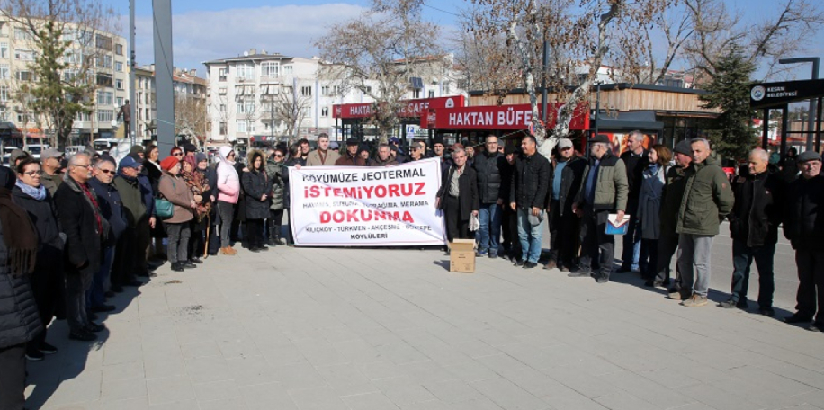 Yöre halkı, jeotermal projesine itiraz etti: “Yerin altıyla değil, üstüyle ilgilendikleri apaçık ortada!”
