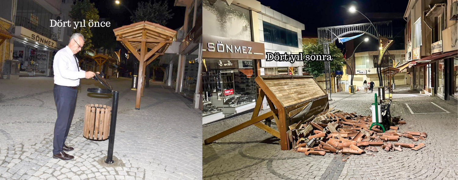 Gölgelik devrildi, şans eseri yaralanan olmadı