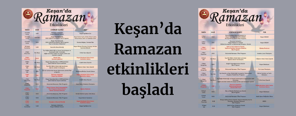 Keşan'da Ramazan etkinlikleri başladı