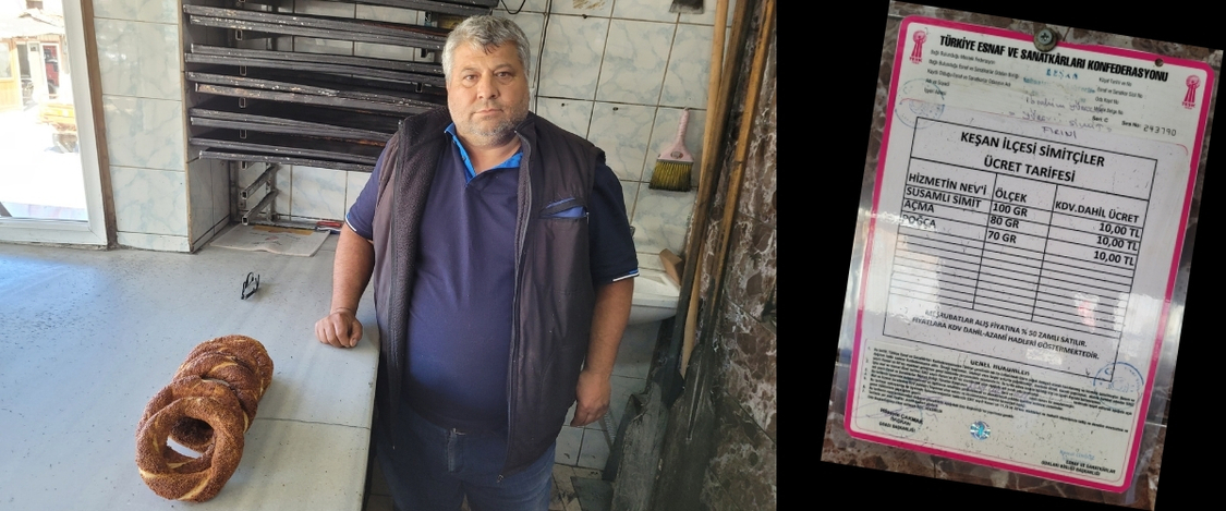 30 yıllık simit fırını sahibi Yürekli:  “Keşan’da simit 15 değil, 10 lira!”